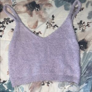 Purple Fuzzy Forever 21 Crop top